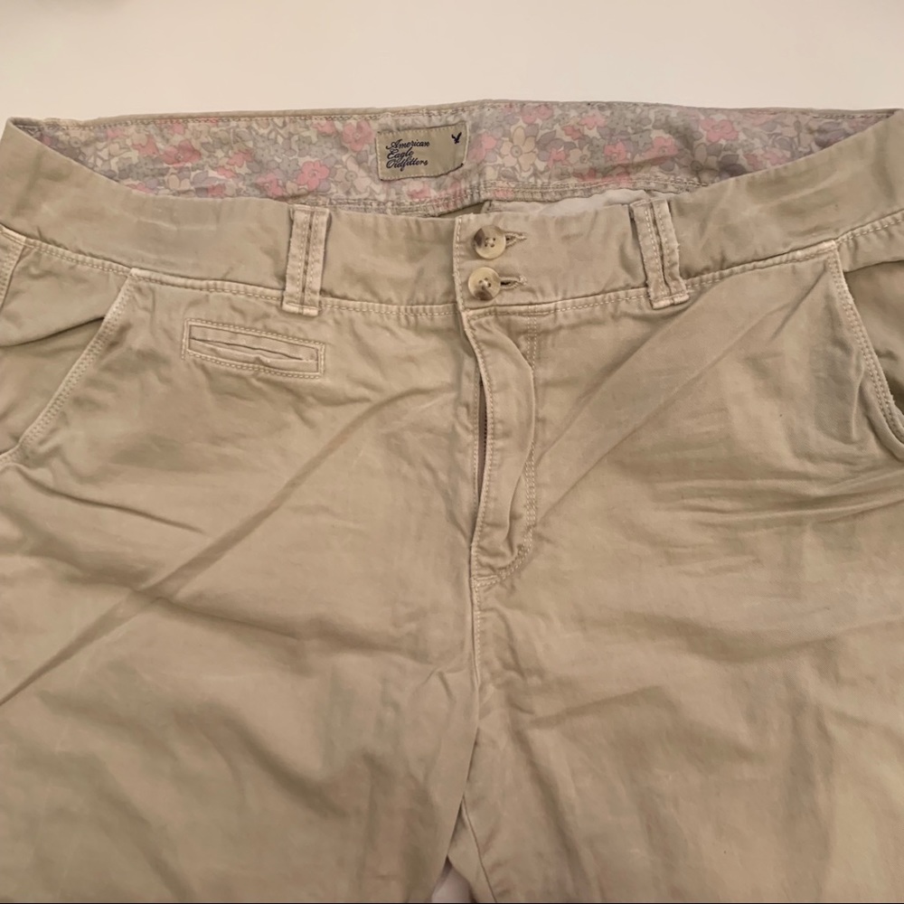 American Eagle Cotton Khaki Tapered Leg Pants 12